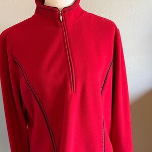 Coldwater Creek Red Jacket with Black Trim